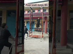 Çift direşli yük asansörü hidrolik depo yük asansörü çift rehber rayı 7m