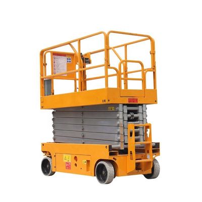 satın al Kendi kendine hareket eden 12m 14m makas kaldırıcı pil makas kaldırıcı 10m çalışma yüksekliği online manufacture