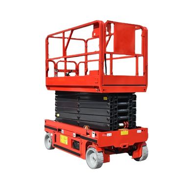 satın al 10m 12m 320kg Elektrikli Kendiliğinden Taşınabilen Makaslı Asansör Mobil Hava Çalışmaları İnsan Asansör Platformu online manufacture