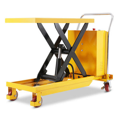 Sarı Hidrolik Asansör Araç 500kg 0.9m Yarım Elektrik Makaslı Asansör Araç