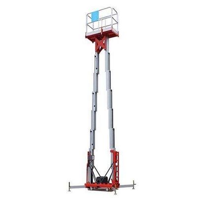 14m 200kg Hava Çalışma Platformları Alüminyum Alaşım Çift Mast Asansör