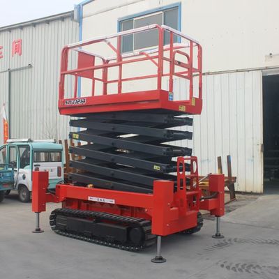 Crawler Mobile Scissor Lift 4m 6m 8m Elektrikli Tüm Arazi Scissor Lift Platform